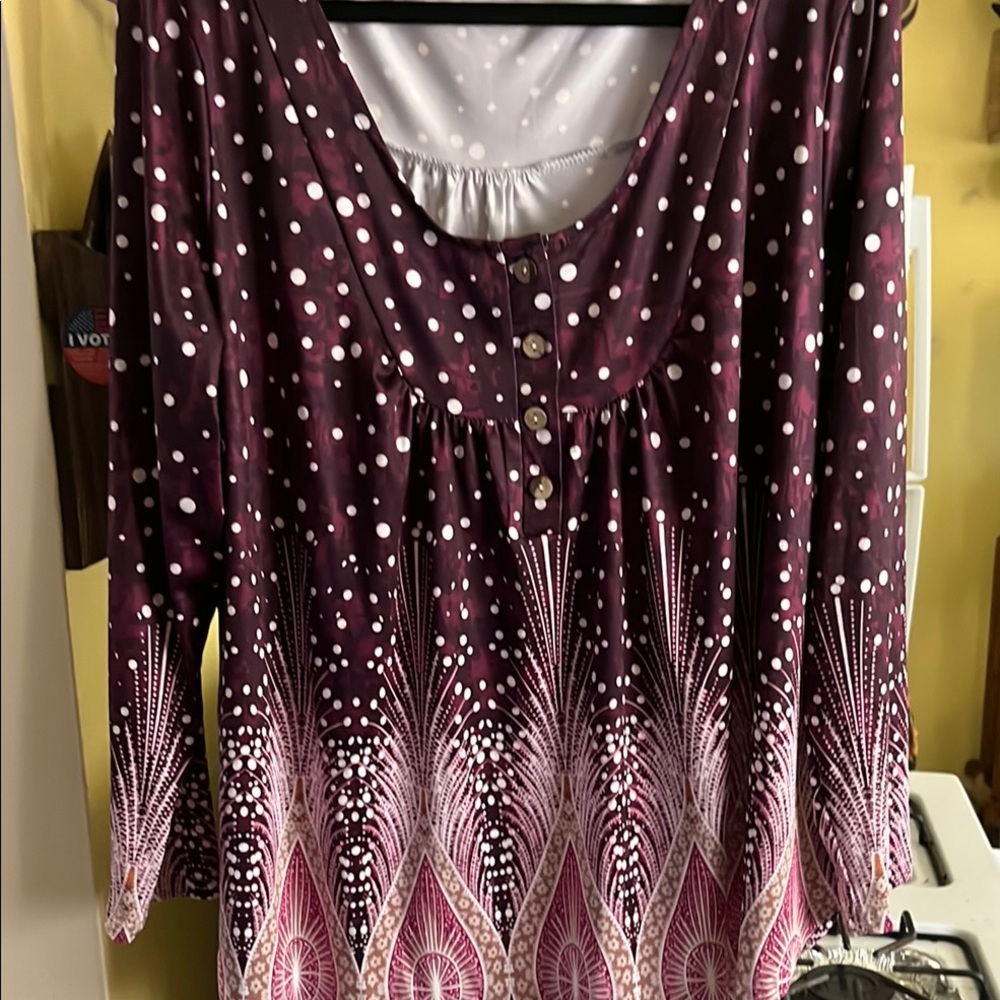 Multicolored Tie Front Embellished Blouse